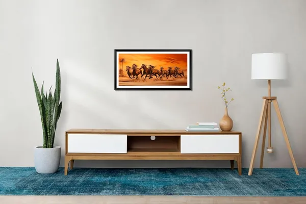 Black_Running_Horses_Vastu_Painting_Blessing_Lucky_Horse_White_Photo_Frame_Modern_Art_With_Lamination_Art_For_Living_room_Office_Decor