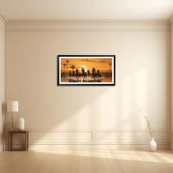 Black_Running_Horses_Vastu_Painting_Blessing_Lucky_Horse_White_Photo_Frame_Modern_Art_With_Lamination_Art_For_Living_room_Office_Decor