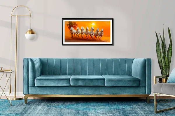 White_Running_Horses_Vastu_Painting_Blessing_Lucky_Horse_White_Photo_Frame_Modern_Art_With_Lamination_Art_For_Living_room_Office_Decor