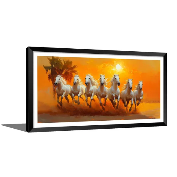 White_Running_Horses_Vastu_Painting_Blessing_Lucky_Horse_White_Photo_Frame_Modern_Art_With_Lamination_Art_For_Living_room_Office_Decor