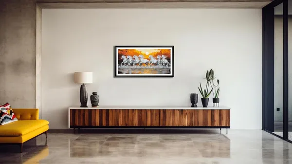 Running_Horses_Vastu_Painting_Blessing_Lucky_Horse_White_Photo_Frame_Modern_Art_With_Lamination_Art_For_Living_room_Office_Decor