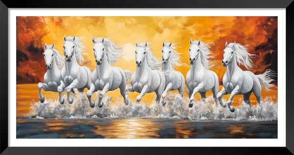 Running_Horses_Vastu_Painting_Blessing_Lucky_Horse_White_Photo_Frame_Modern_Art_With_Lamination_Art_For_Living_room_Office_Decor