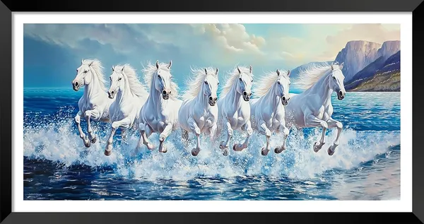 Running_Horses_Vastu_Painting_Blessing_Lucky_Horse_White_Photo_Frame_Modern_Art_With_Lamination_Art_For_Living_room_Office_Decor