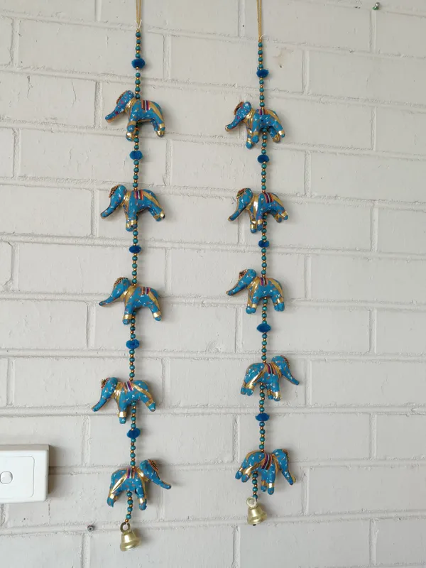 Gotta_Patti_Elephant_Latkan_Pair_-_Set_Of_2_Blue_Swingy_Sparkle