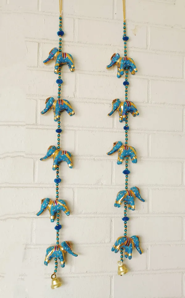 Gotta_Patti_Elephant_Latkan_Pair_-_Set_Of_2_Blue_Swingy_Sparkle
