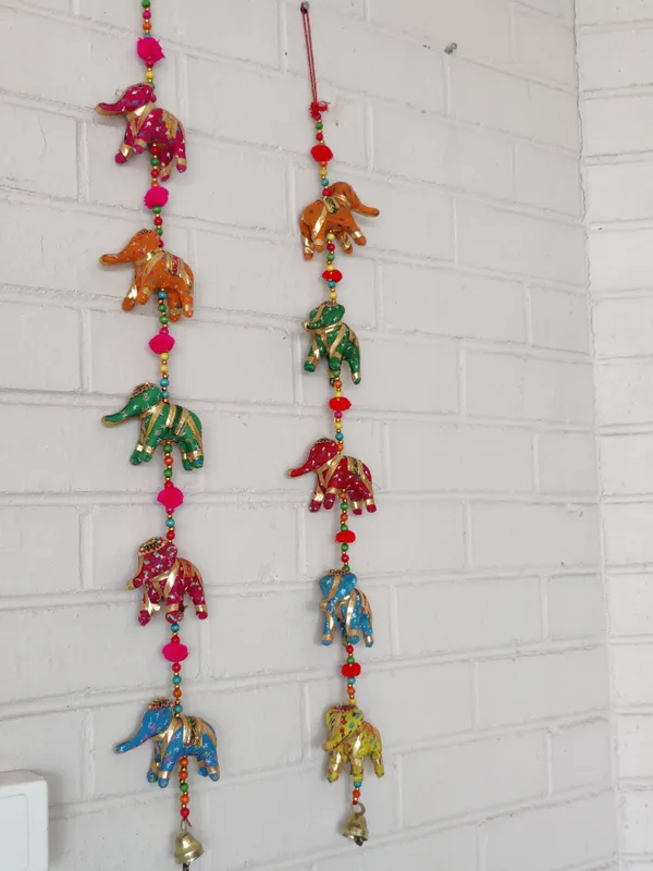Set_of_2_Gotta_Patti_Elephant_Latkan_Pair_|_Multicolored_Swingy_Sparkle