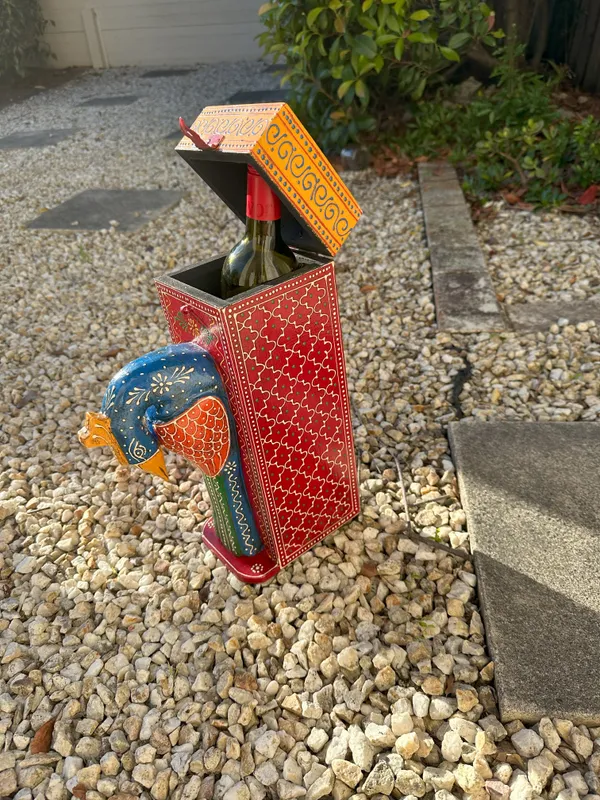 Handcrafted_Wine_Bottle_Holder_Box-_Peacock