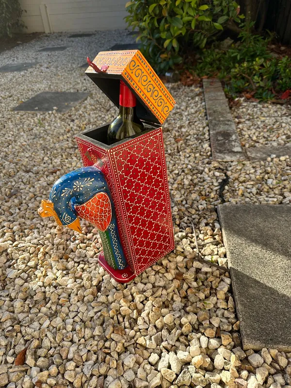 Handcrafted_Wine_Bottle_Holder_Box-_Peacock