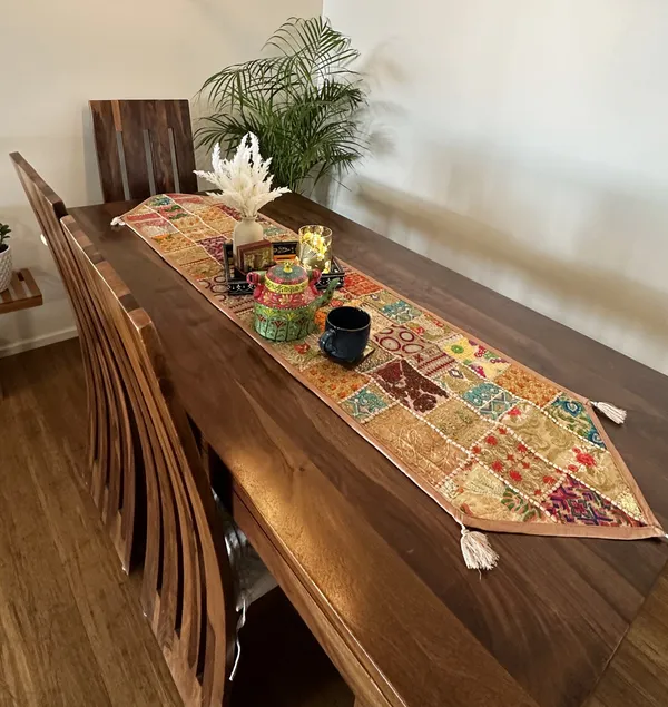 Patchwork_Table_Runner_Beige_|_14_X_70_Inches