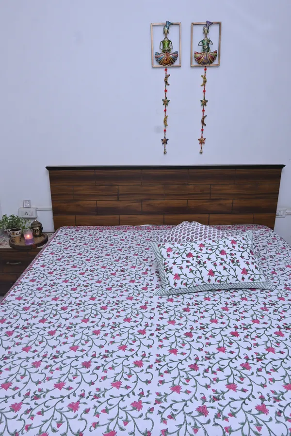 Flower_Shower_Percale_Cotton_Bedsheet_Handblock_Design_(King_Size)
