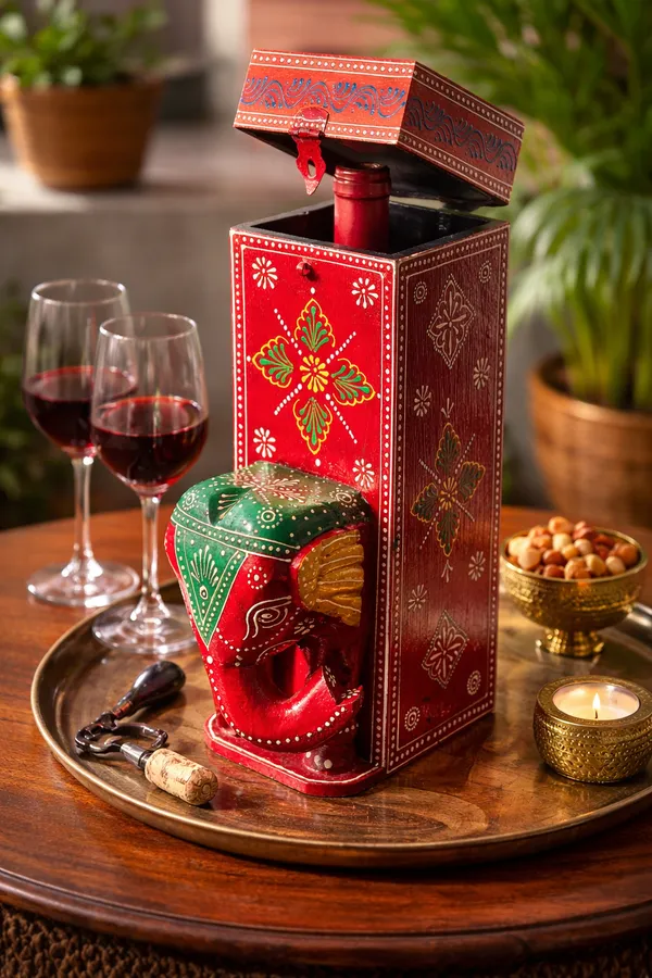 Handcrafted_Wine_Bottle_Holder_Box_-_Elephant