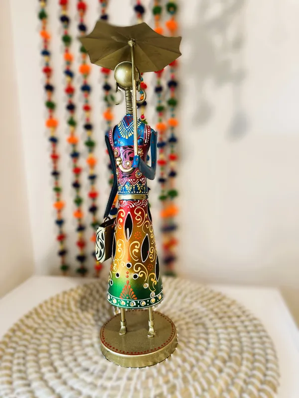 Chic_Umbrella_Doll_Warli_Art_Showpiece_-__Blue