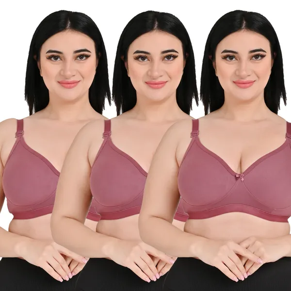 Pack_Of_3_Women's_Cotton_Blend_Solid_Full_Coverage_Ethnic_Daily_Wear_Non_Padded_Bra