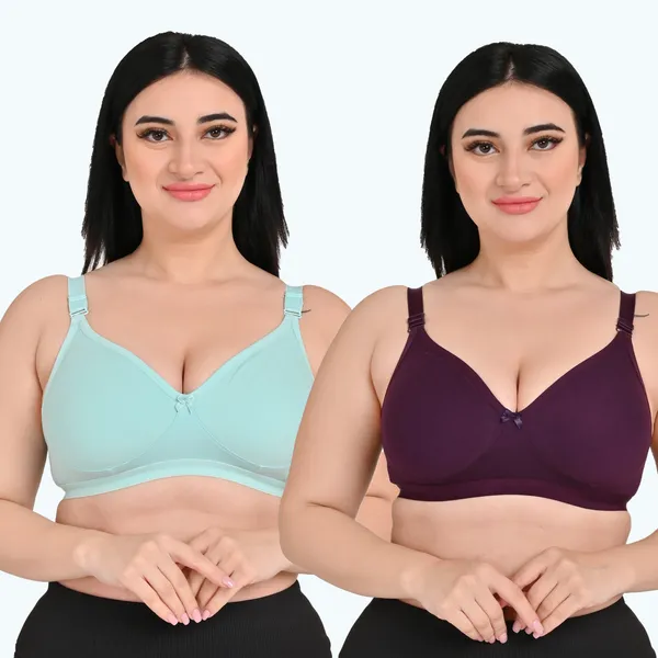 Pack_Of_2_Women's_Cotton_Blend_Solid_Full_Coverage_Ethnic_Daily_Wear_Non_Padded_Bra