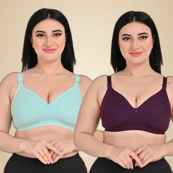 Pack_Of_2_Women's_Cotton_Blend_Solid_Full_Coverage_Ethnic_Daily_Wear_Non_Padded_Bra