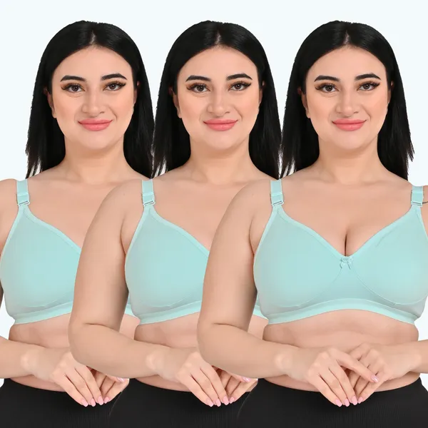 Pack_Of_3_Women's_Cotton_Blend_Solid_Full_Coverage_Ethnic_Daily_Wear_Non_Padded_Bra