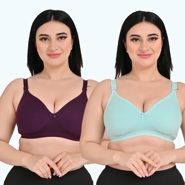 Pack_Of_2_Women's_Cotton_Blend_Solid_Full_Coverage_Ethnic_Daily_Wear_Non_Padded_Bra