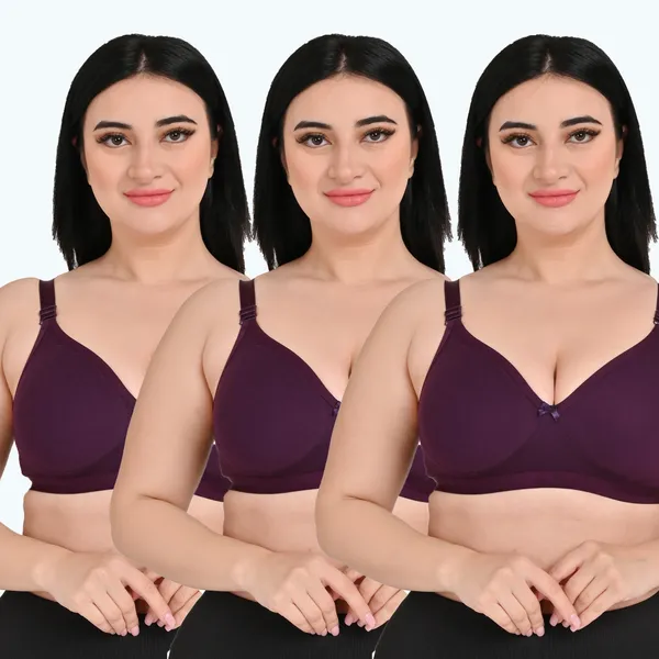 Pack_Of_3_Women's_Cotton_Blend_Solid_Full_Coverage_Ethnic_Daily_Wear_Non_Padded_Bra