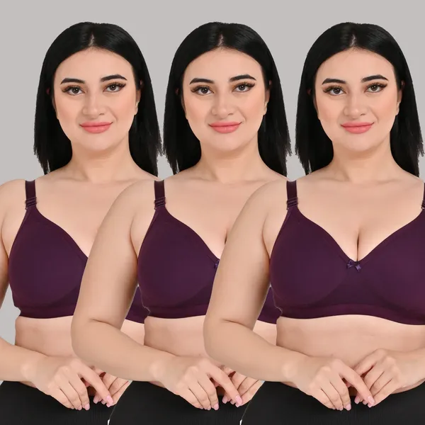Pack_Of_3_Women's_Cotton_Blend_Solid_Full_Coverage_Ethnic_Daily_Wear_Non_Padded_Bra