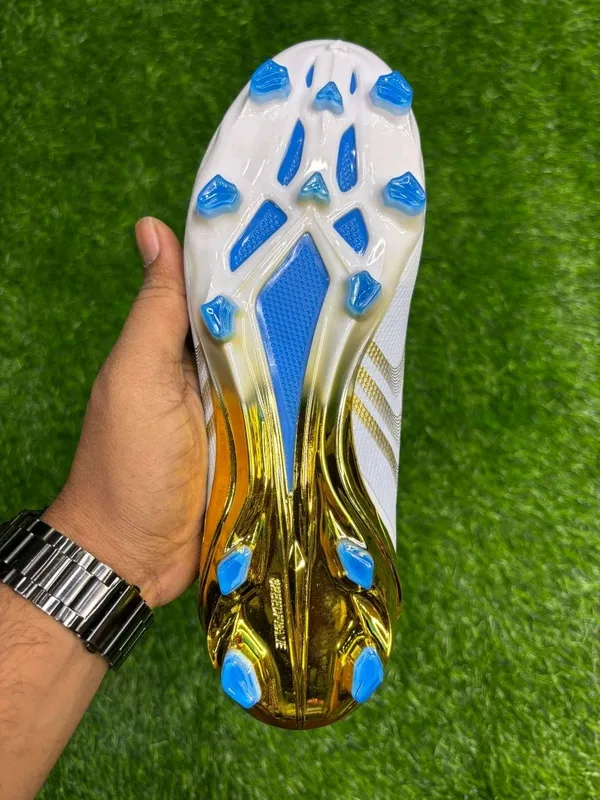 White_&_Gold_X_Crazyfast_Messi_Golden_Football_Boots_With_Lace_Fg_For_Unisex