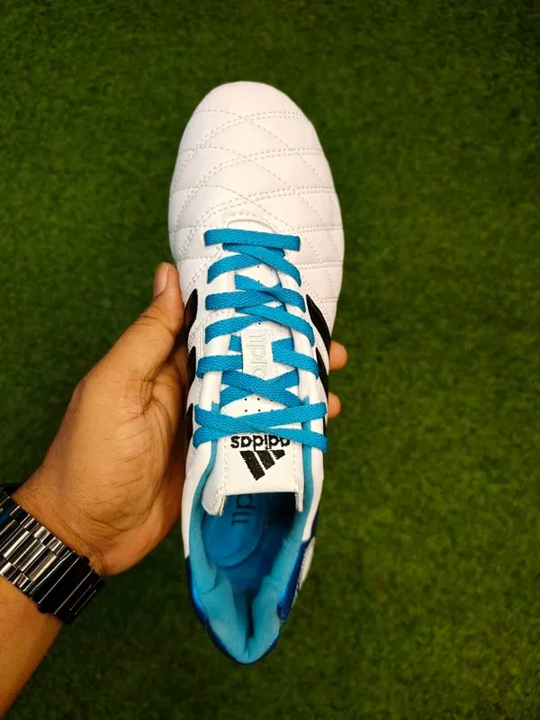 White_&_Blue_11_Pro_Kroos_Football_Boots_For_Unisex