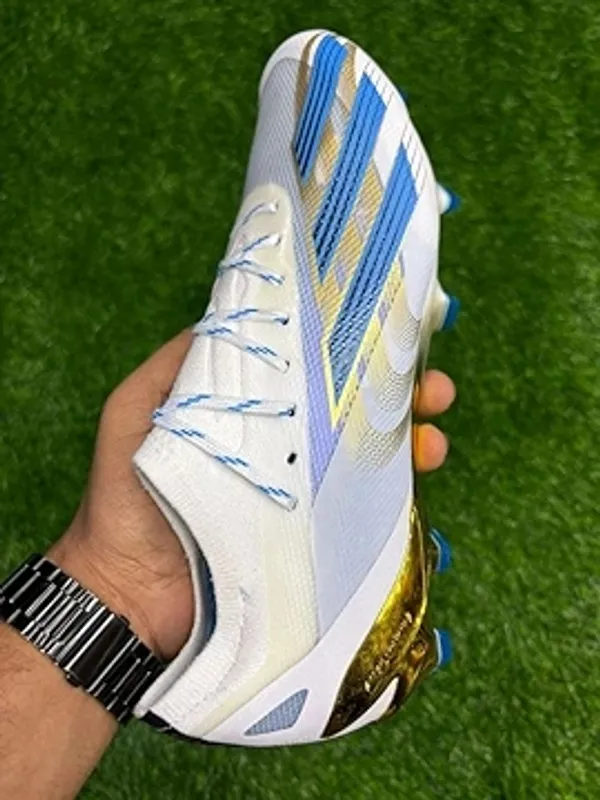 White_&_Gold_X_Crazyfast_Messi_Golden_Football_Boots_With_Lace_Fg_For_Unisex