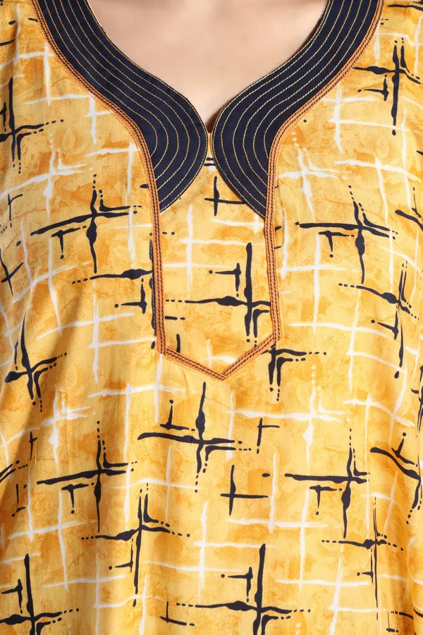 Yellow_&_Black_Cotton_Floral_Regular_Nighty_For_Women
