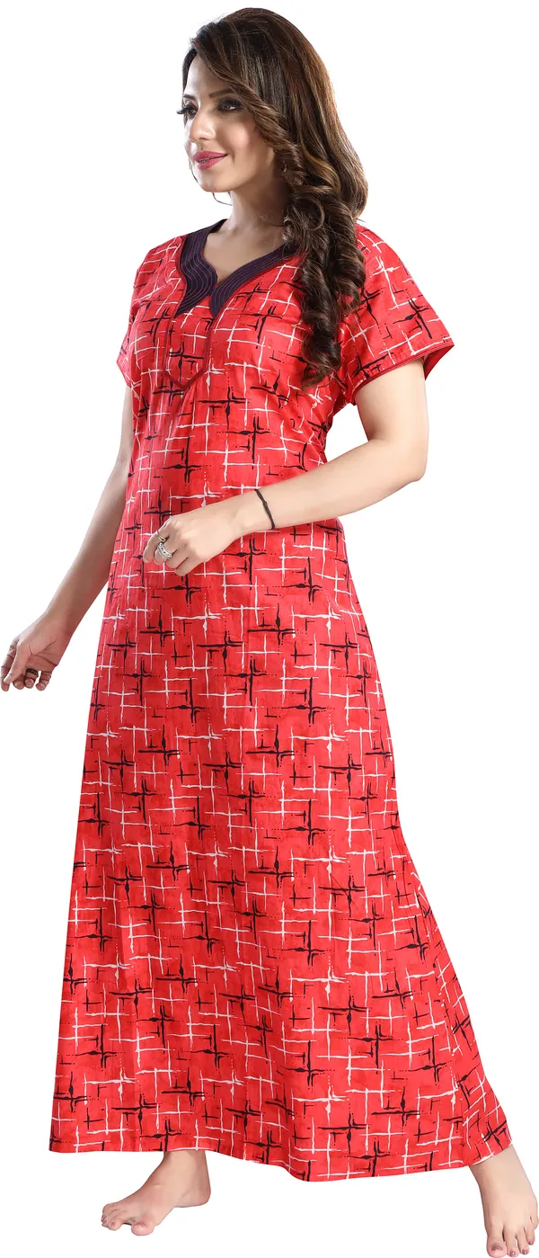Red_Cotton_Floral_Regular_Nighty_For_Women