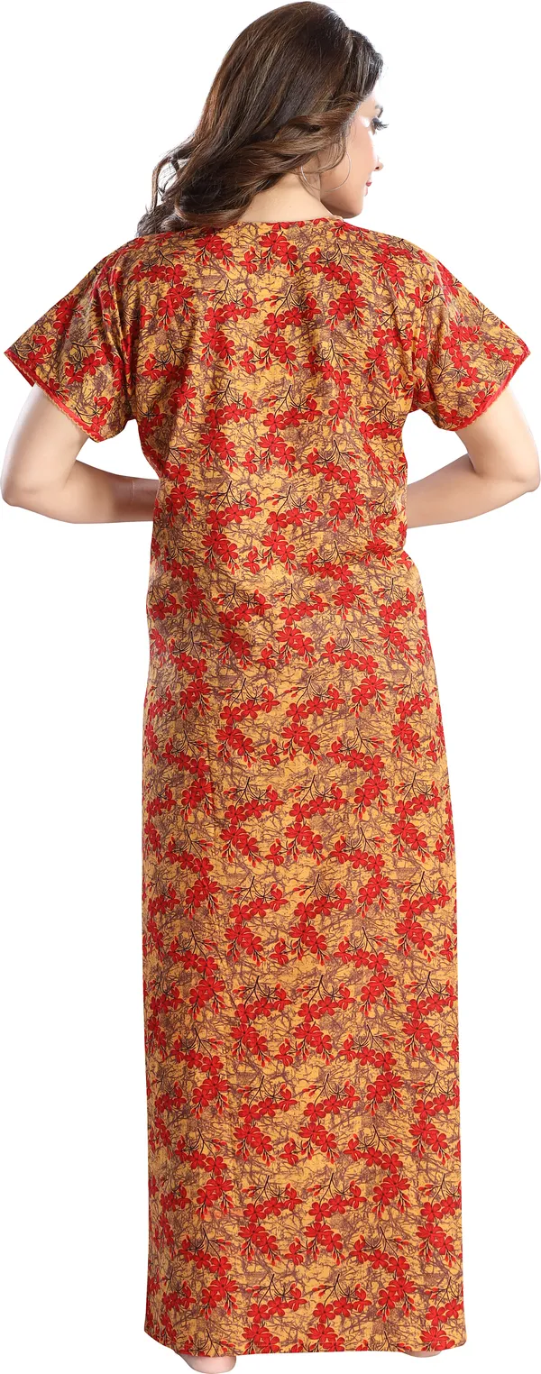 Yellow_Cotton_Floral_Regular_Nighty_For_Women