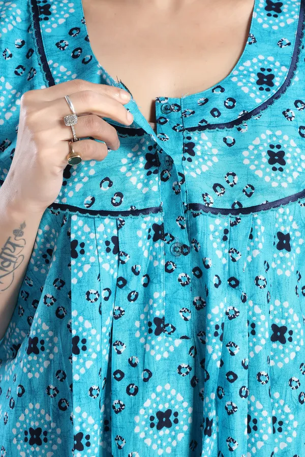 Blue_Cotton_Floral_Regular_Nighty_For_Women
