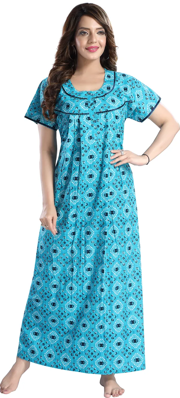 Blue_Cotton_Floral_Regular_Nighty_For_Women