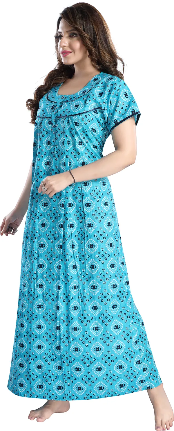 Blue_Cotton_Floral_Regular_Nighty_For_Women