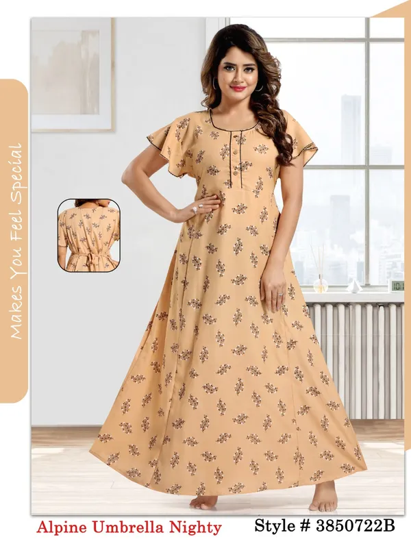 Alpine_Umbrella_Nighty/Night_Dress(Beige)