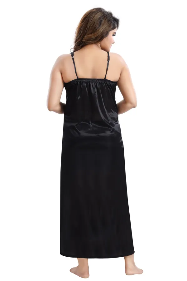 Black_Satin_2_Pc_Bridal_Nighty/Honeymoon/Regular_Nighty_with_Robe(Pack_of_2)
