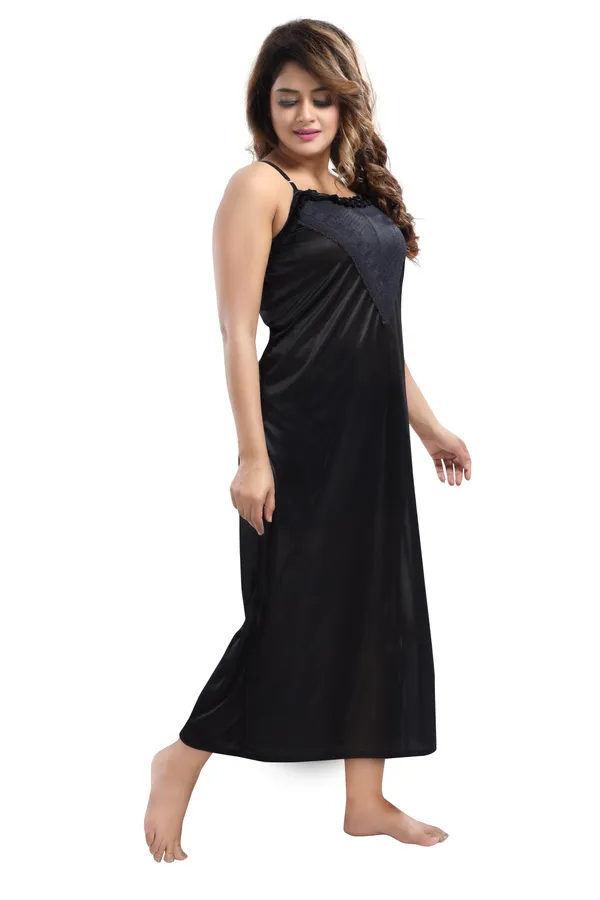 Black_Satin_2_Pc_Bridal_Nighty/Honeymoon/Regular_Nighty_with_Robe(Pack_of_2)