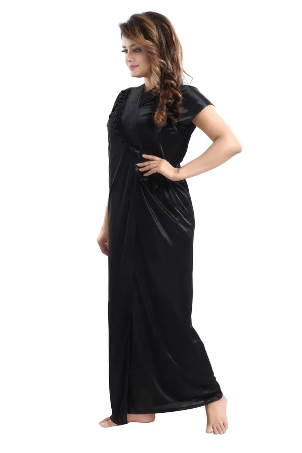 Black_Satin_2_Pc_Bridal_Nighty/Honeymoon/Regular_Nighty_with_Robe(Pack_of_2)
