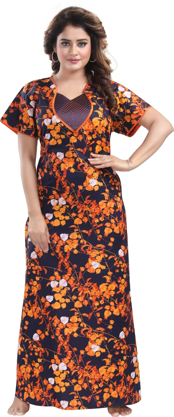 Orange_Cotton_Floral_Regular_Nighty_For_Women