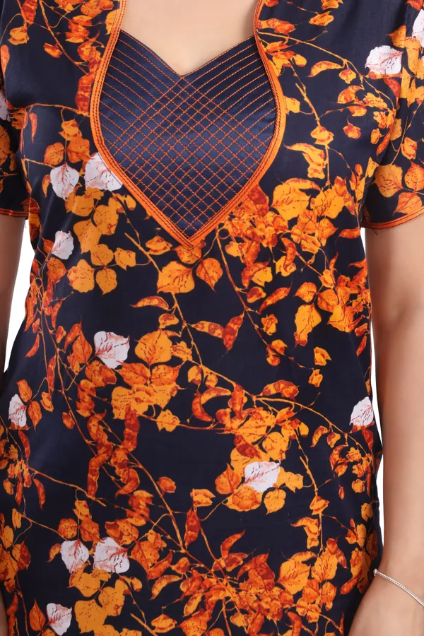 Orange_Cotton_Floral_Regular_Nighty_For_Women