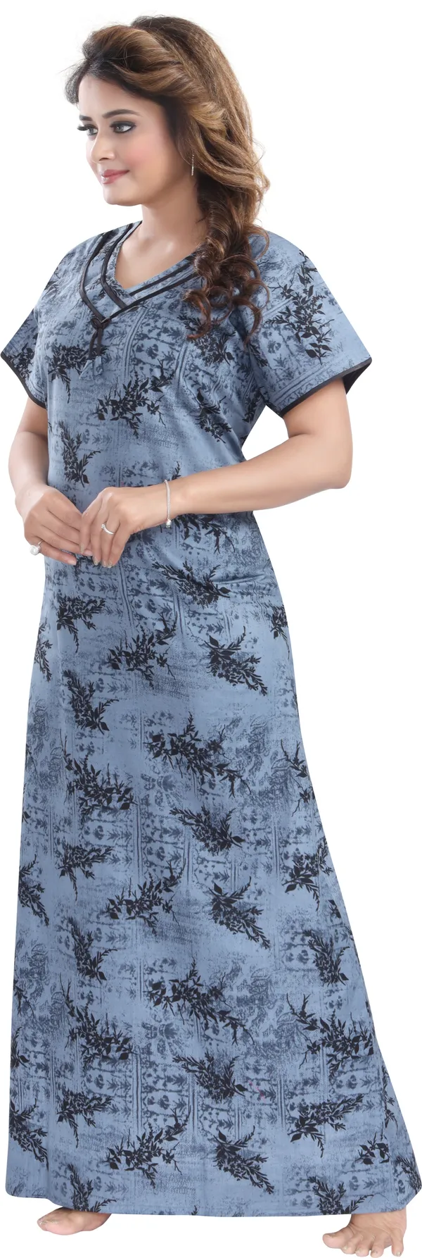 Grey_Cotton_Floral_Regular_Nighty_For_Women