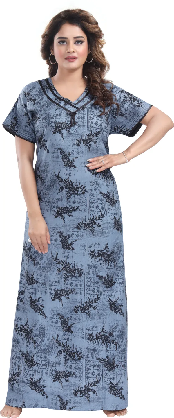 Grey_Cotton_Floral_Regular_Nighty_For_Women