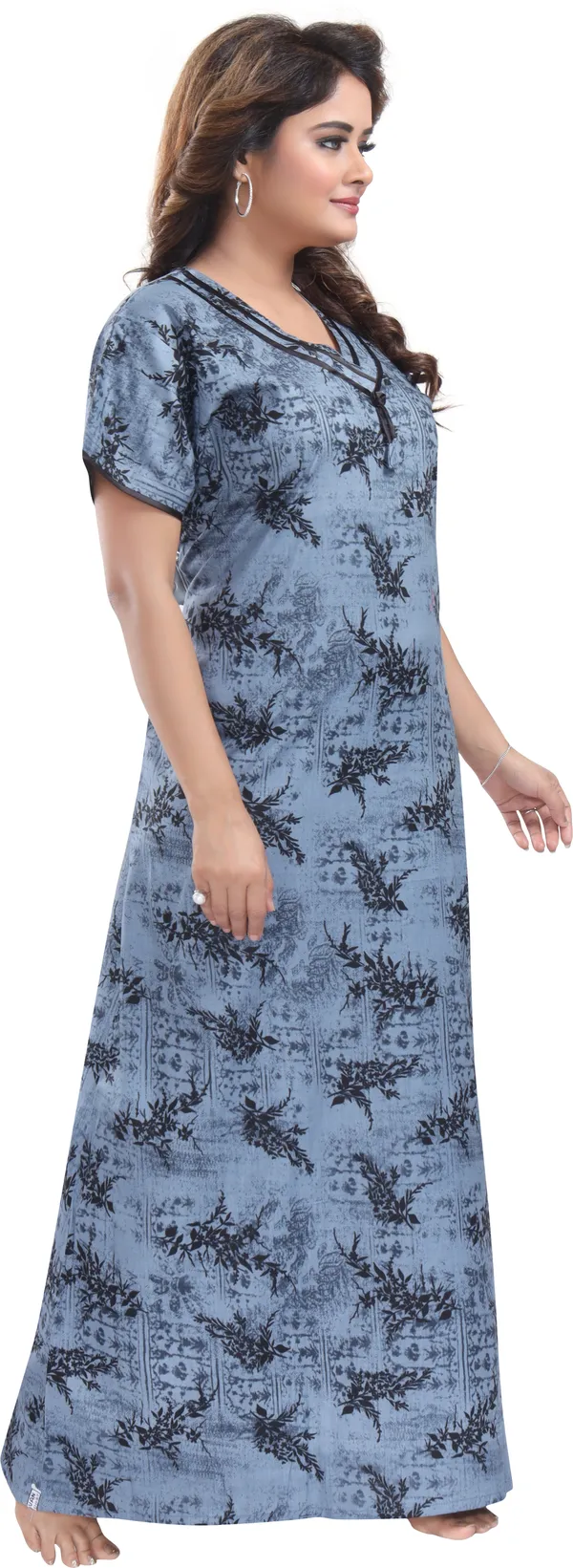 Grey_Cotton_Floral_Regular_Nighty_For_Women