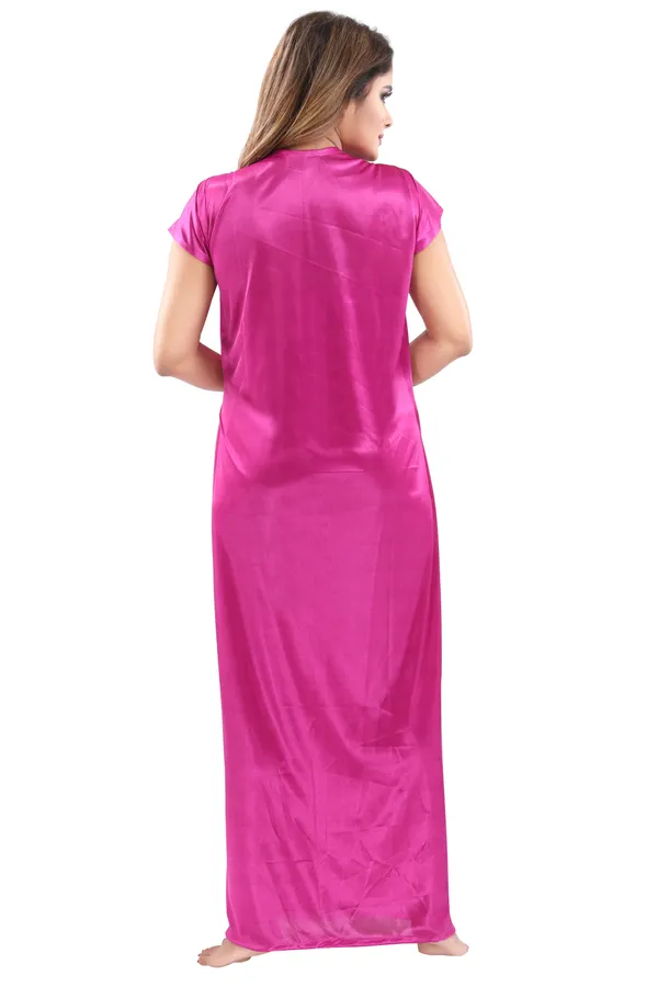Dark_Pink_Satin_2_Pc_Bridal_Nighty/Honeymoon/Regular_Nighty_with_Robe(Pack_of_2)