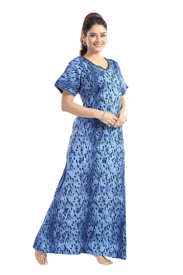 LIFE-TALE_Cotton_Feeding/Maternity_Nighty_for_women(Blue)
