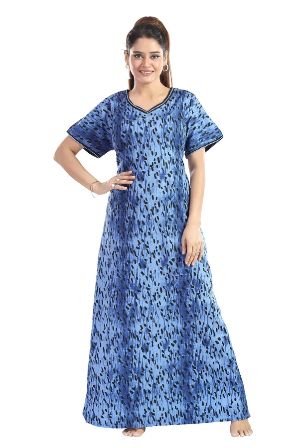 LIFE-TALE_Cotton_Feeding/Maternity_Nighty_for_women(Blue)