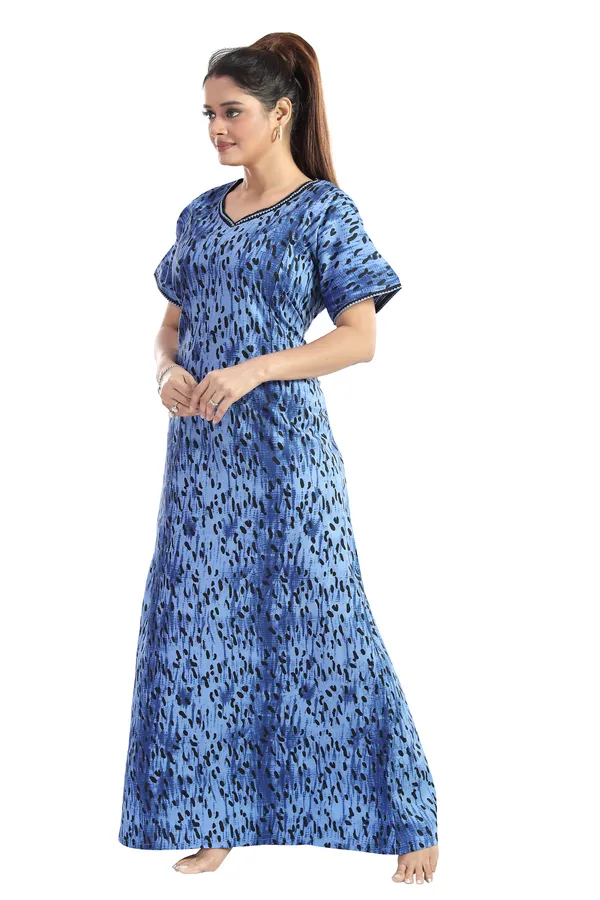 LIFE-TALE_Cotton_Feeding/Maternity_Nighty_for_women(Blue)