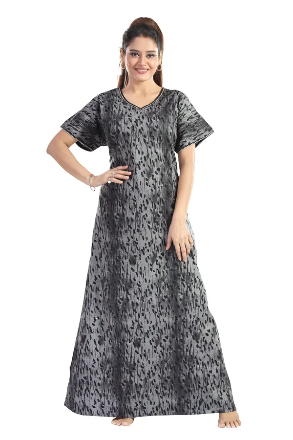 LIFE-TALE_Cotton_Feeding/Maternity_Nighty_for_women(Grey)