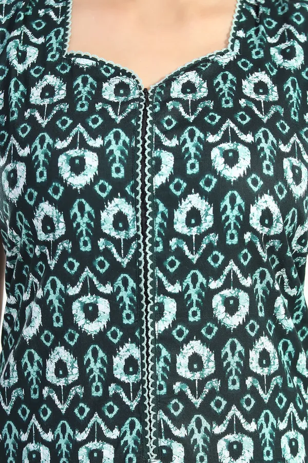 LIFE-TALE_Women_Cotton_Sleeveless_Nighty/Night_Gown/Night_Dress(Green)