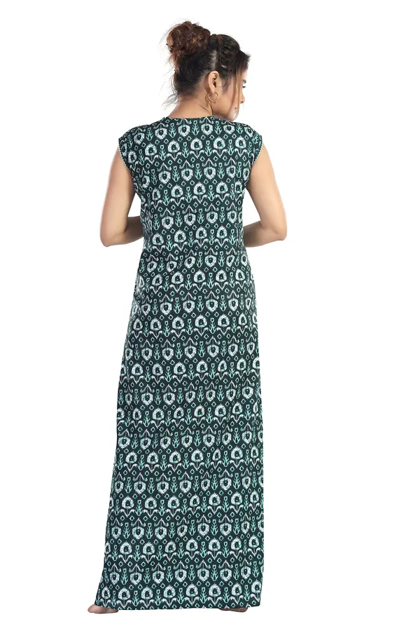 LIFE-TALE_Women_Cotton_Sleeveless_Nighty/Night_Gown/Night_Dress(Green)