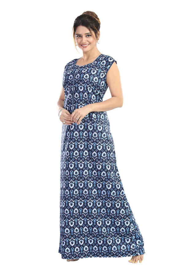 LIFE-TALE_Women_Cotton_Sleeveless_Nighty/Night_Gown/Night_Dress(Navy_Blue)