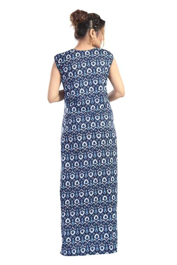 LIFE-TALE_Women_Cotton_Sleeveless_Nighty/Night_Gown/Night_Dress(Navy_Blue)